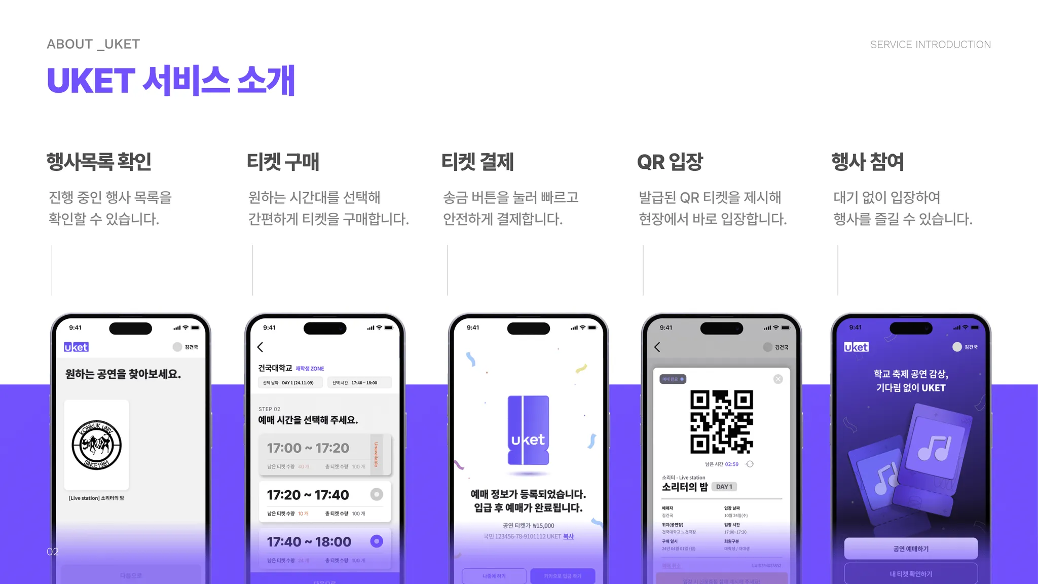 일반 예매용 서비스 기능